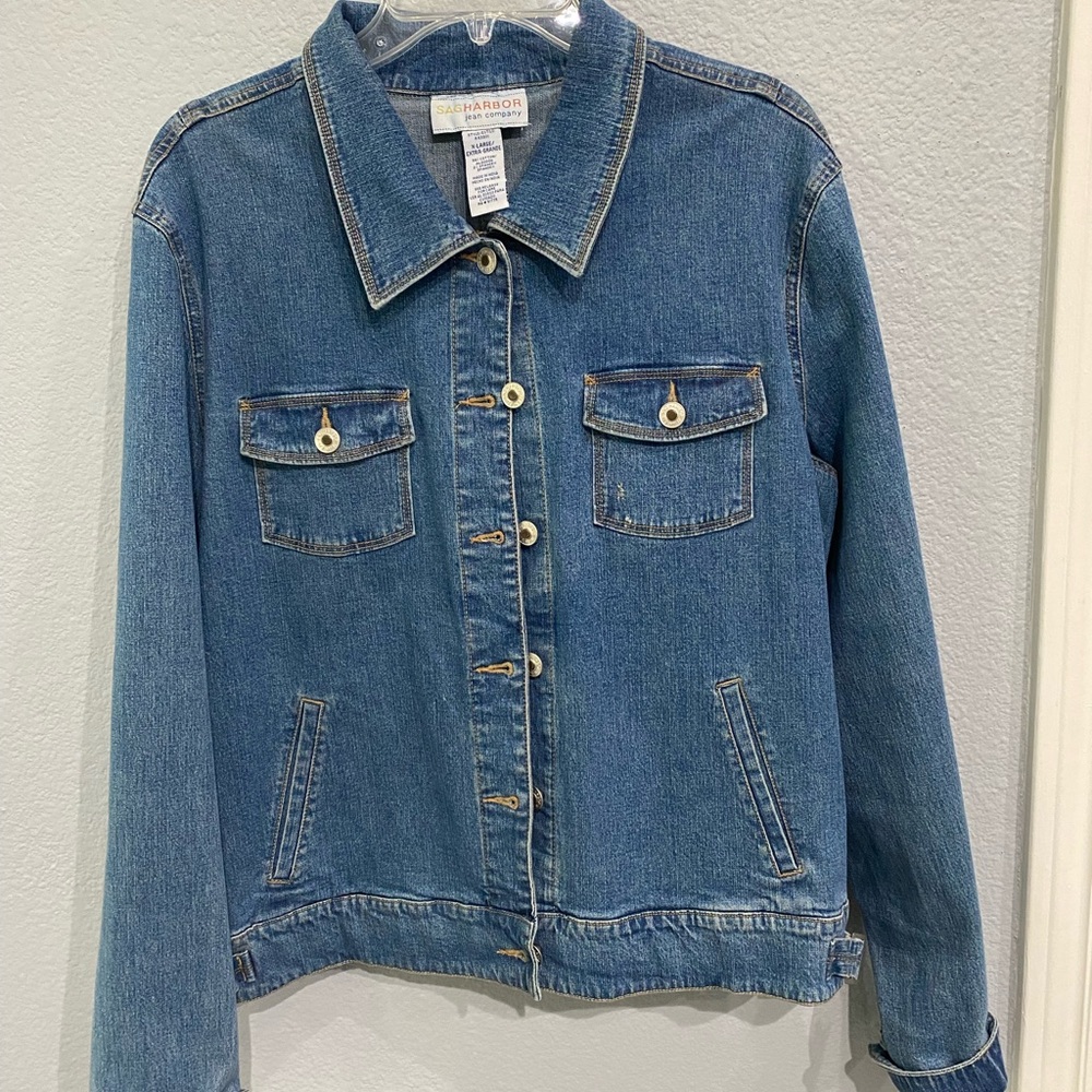 Sag Harbor Jean Company Denim Button Front Jacket / XL